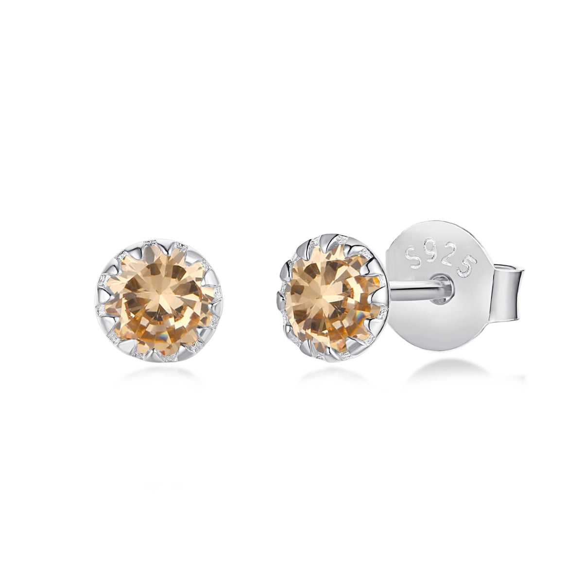 [OAK JURI]Sparkling Colorful Round Shape Earrings