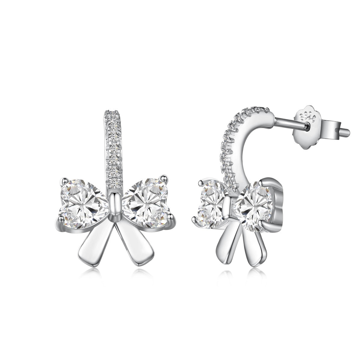 [OAK JURI]Exquisite Earrings With Heart-Shaped Bow Design
