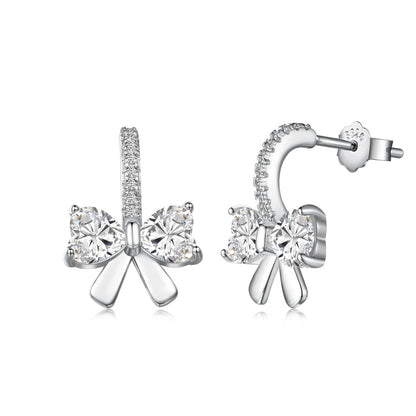 [OAK JURI]Exquisite Earrings With Heart-Shaped Bow Design