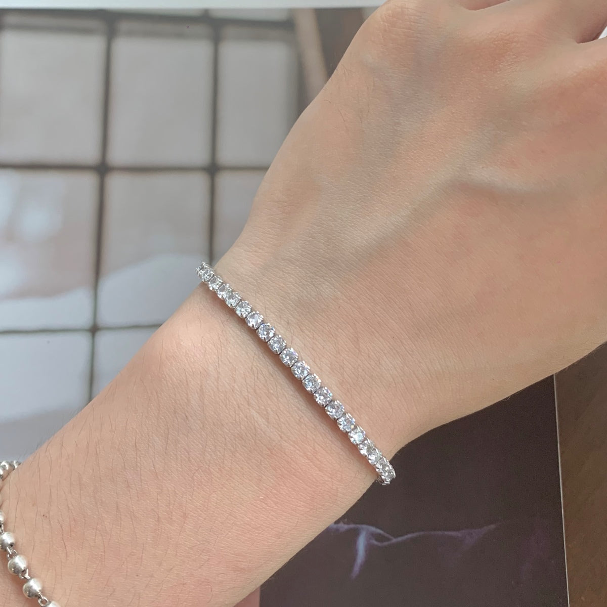 [OAK JURI]Sparkling Round Cut Daily Bracelet