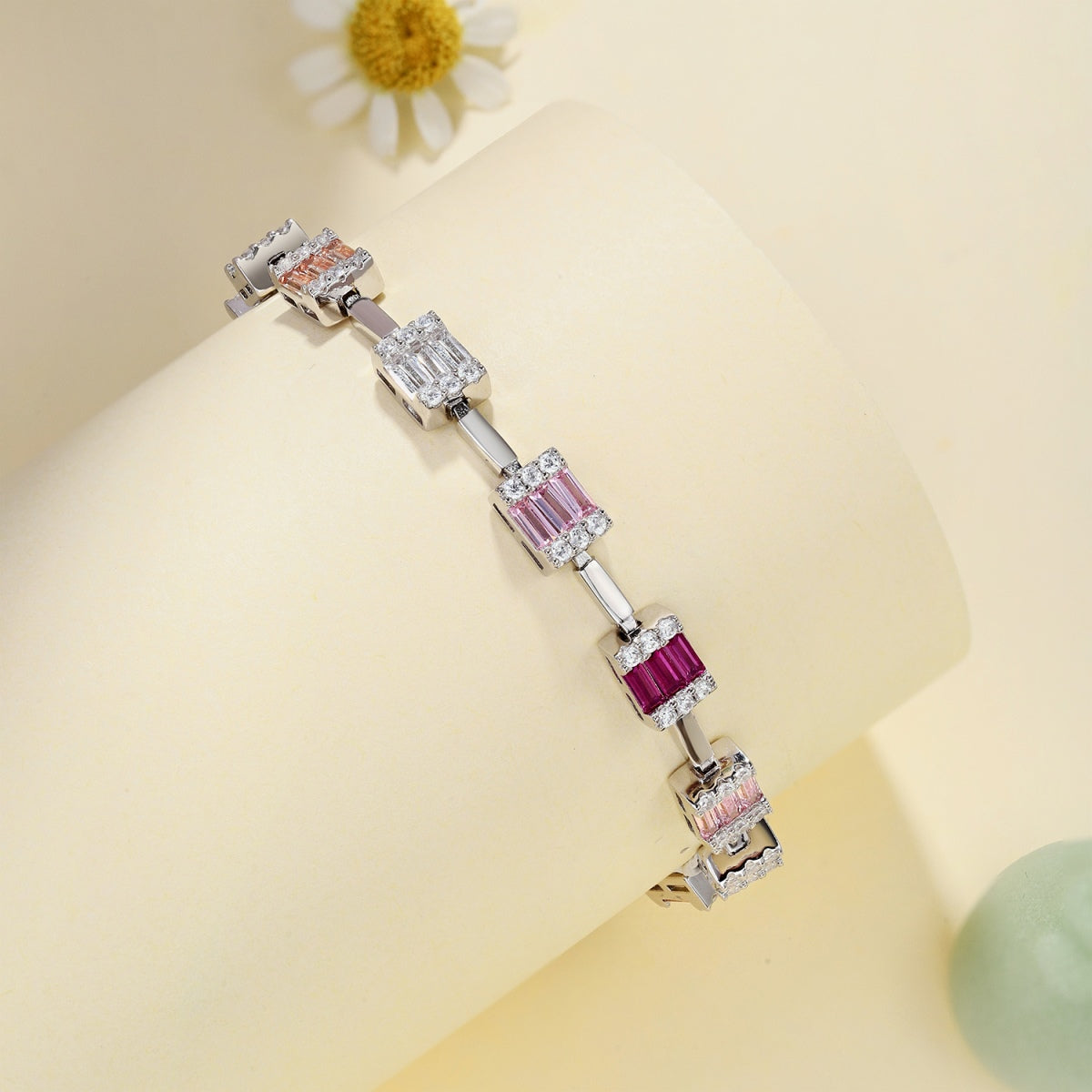 [OAK JURI]Dainty Charming Emerald Cut Daily Bracelet