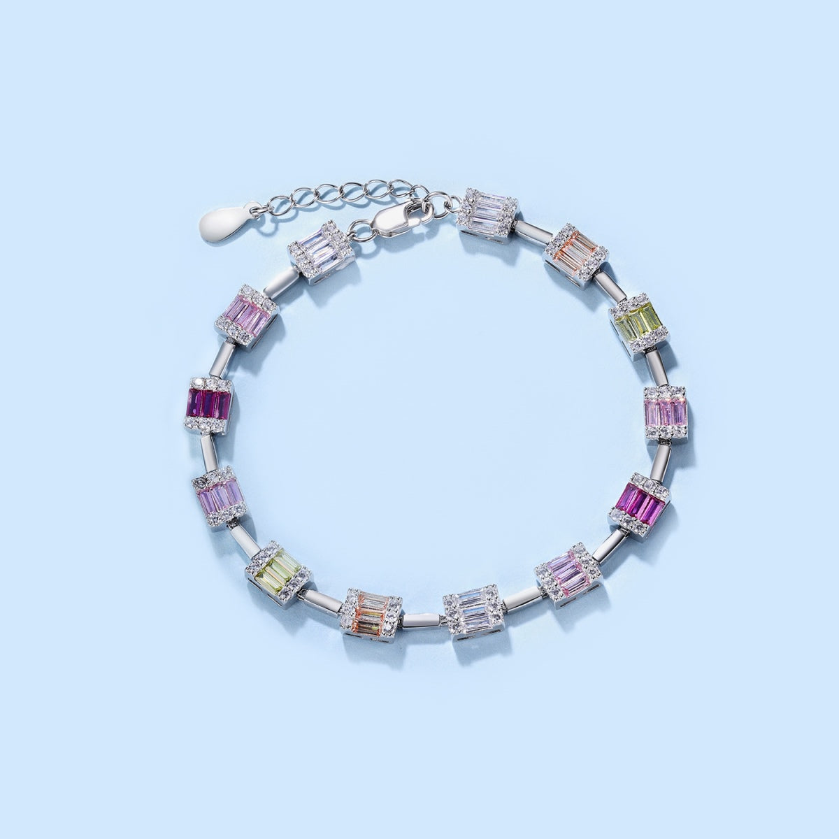 [OAK JURI]Dainty Charming Emerald Cut Daily Bracelet