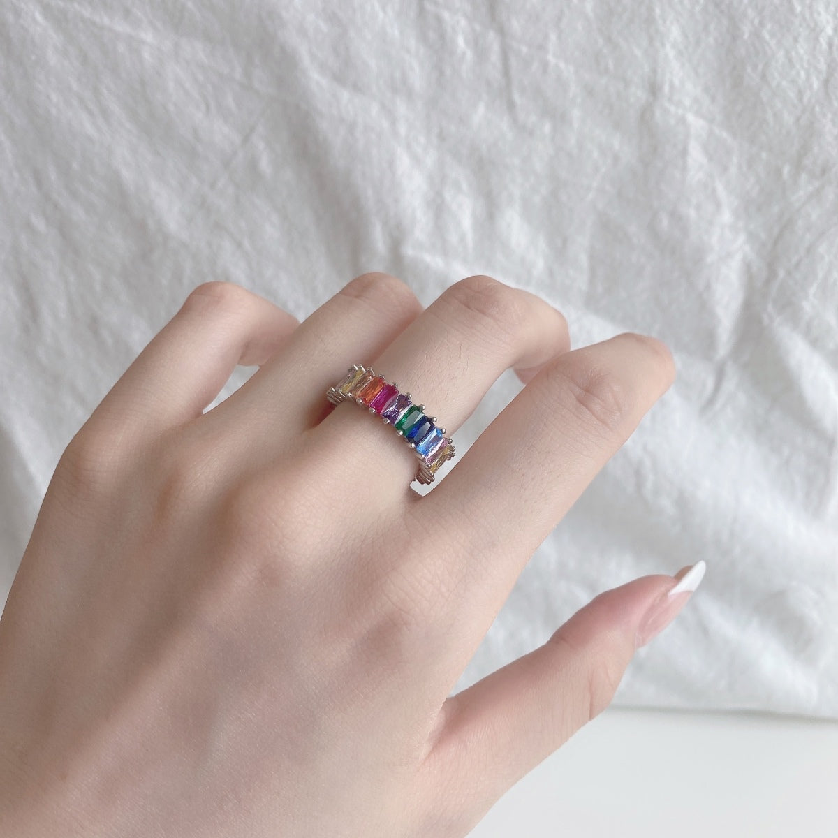 [OAK JURI]Unique Colorful Radiant Cut RIng