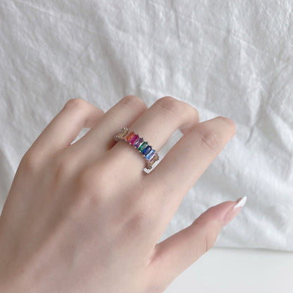 [OAK JURI]Unique Colorful Radiant Cut RIng
