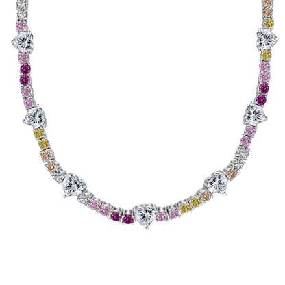 [OAK JURI]Delicate Colorful Rainbow Tennis Chain