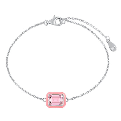 [OAK JURI]2.0 Carat Sparkling Colorful Emerald Cut Daily Bracelet