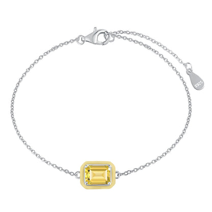 [OAK JURI]2.0 Carat Sparkling Colorful Emerald Cut Daily Bracelet