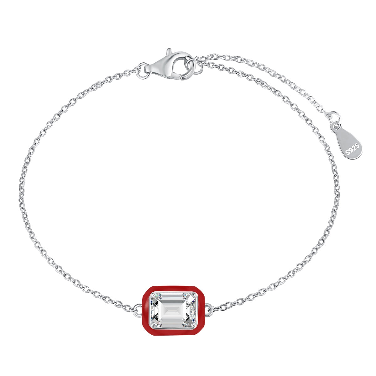 [OAK JURI]2.0 Carat Sparkling Colorful Emerald Cut Daily Bracelet