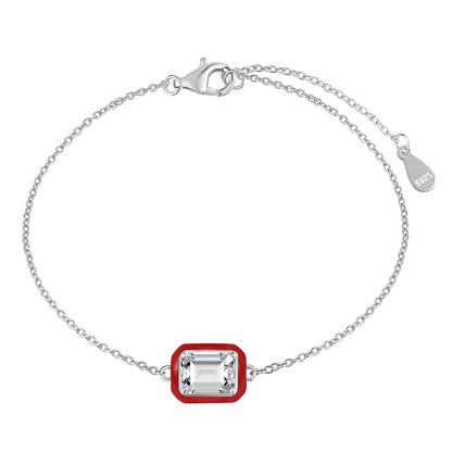 [OAK JURI]2.0 Carat Sparkling Colorful Emerald Cut Daily Bracelet