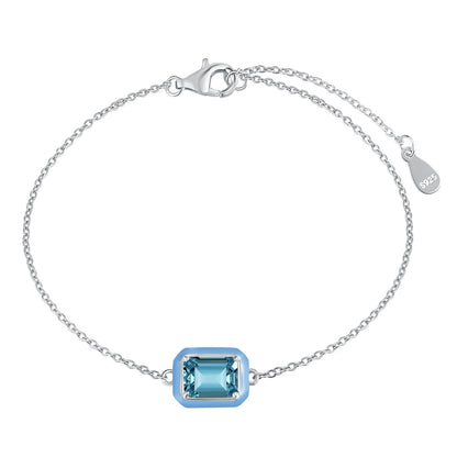 [OAK JURI]2.0 Carat Sparkling Colorful Emerald Cut Daily Bracelet