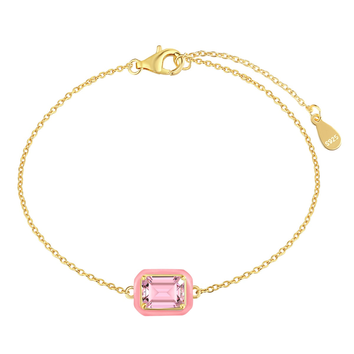 [OAK JURI]2.0 Carat Sparkling Colorful Emerald Cut Daily Bracelet