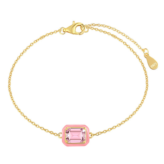 [OAK JURI]2.0 Carat Sparkling Colorful Emerald Cut Daily Bracelet