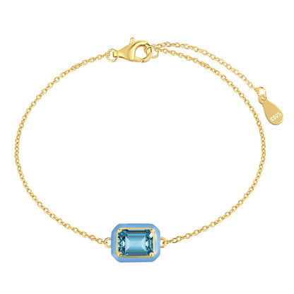 [OAK JURI]2.0 Carat Sparkling Colorful Emerald Cut Daily Bracelet