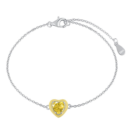 [OAK JURI]Sparkling Romantic Heart Shape Lover Bracelet