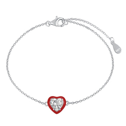 [OAK JURI]Sparkling Romantic Heart Shape Lover Bracelet