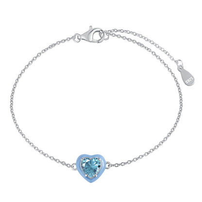 [OAK JURI]Sparkling Romantic Heart Shape Lover Bracelet
