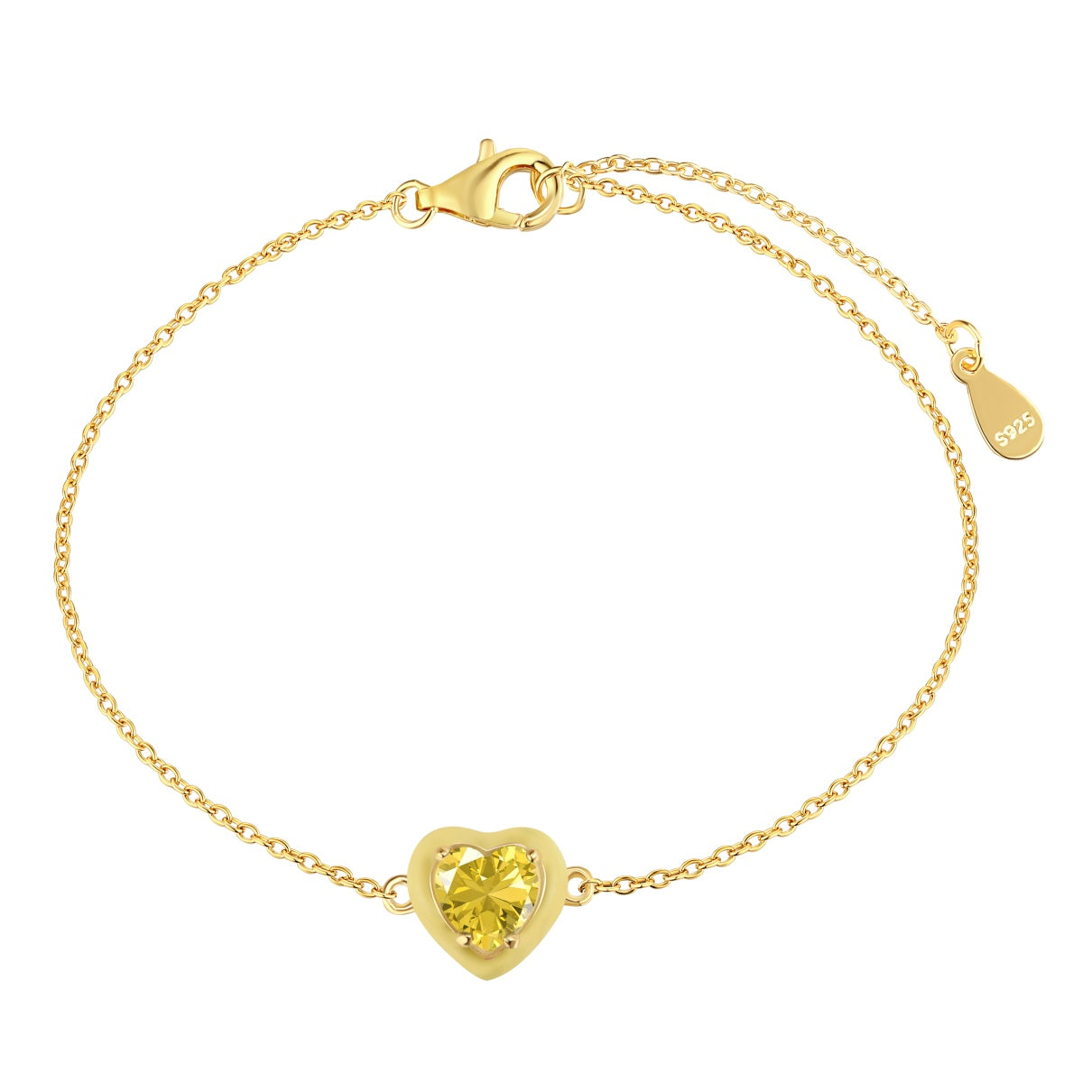 [OAK JURI]Sparkling Romantic Heart Shape Lover Bracelet