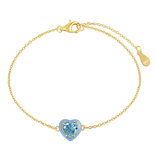 [OAK JURI]Sparkling Romantic Heart Shape Lover Bracelet