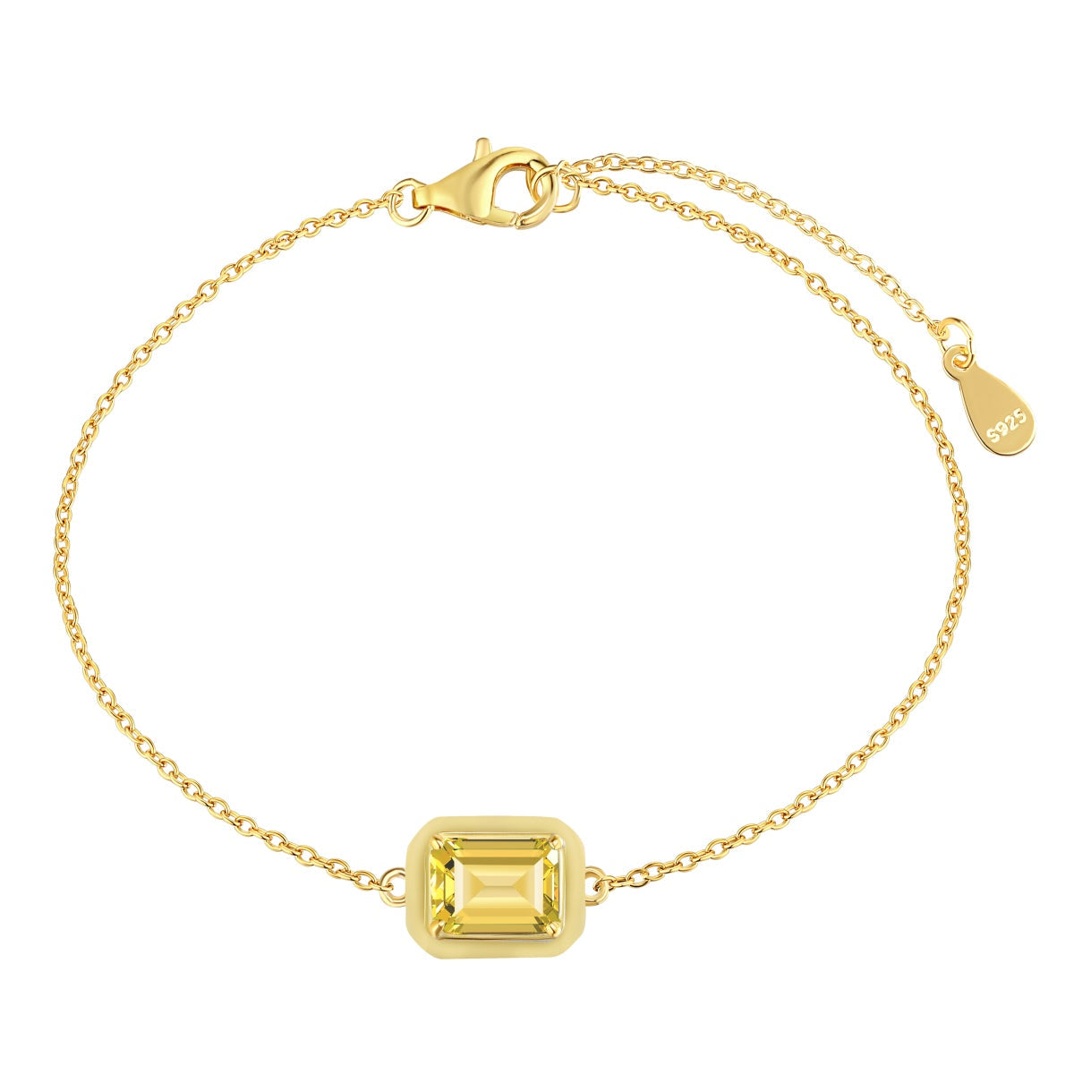 [OAK JURI]2.0 Carat Sparkling Colorful Emerald Cut Daily Bracelet