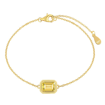[OAK JURI]2.0 Carat Sparkling Colorful Emerald Cut Daily Bracelet