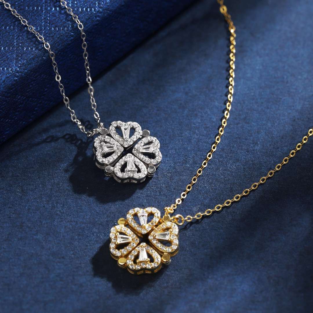 [OAK JURI]Ornate Heart Cut Flower Shape Necklace