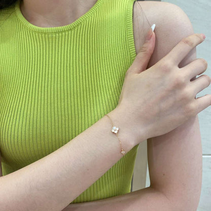 [OAK JURI]Delicate Four Leaf Clover Bracelet