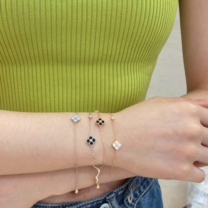 [OAK JURI]Delicate Four Leaf Clover Bracelet