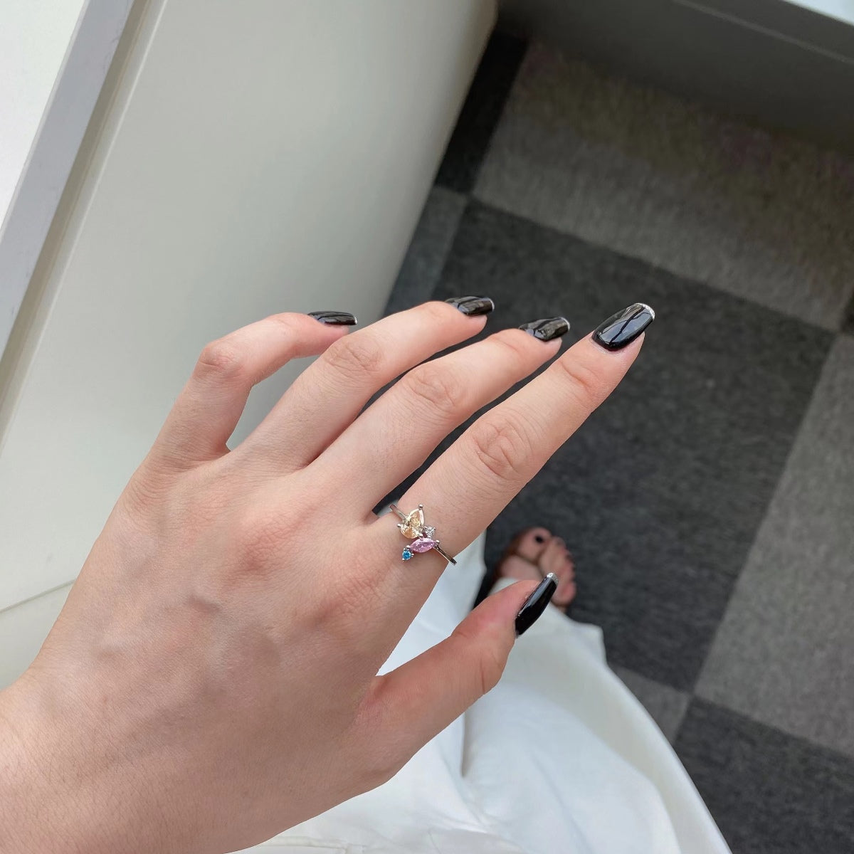 [OAK JURI]Radiant Colorful Multi Cut Daily Ring