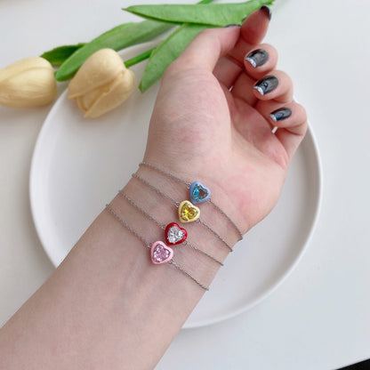 [OAK JURI]Sparkling Romantic Heart Shape Lover Bracelet