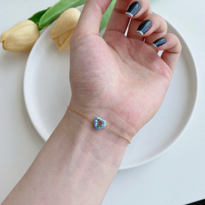 [OAK JURI]Sparkling Romantic Heart Shape Lover Bracelet
