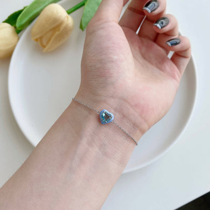 [OAK JURI]Sparkling Romantic Heart Shape Lover Bracelet