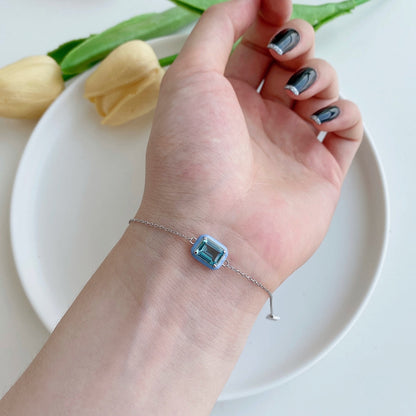 [OAK JURI]2.0 Carat Sparkling Colorful Emerald Cut Daily Bracelet