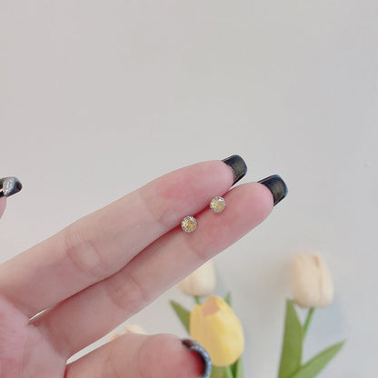[OAK JURI]Sparkling Colorful Round Shape Earrings