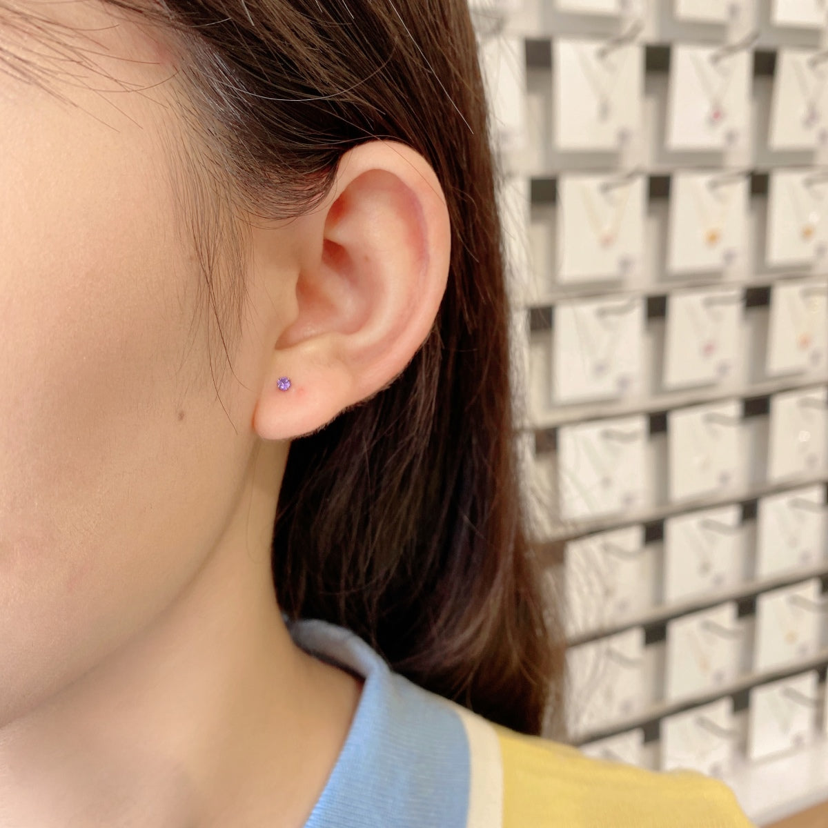 [OAK JURI]Delicate Solitaire Earrings