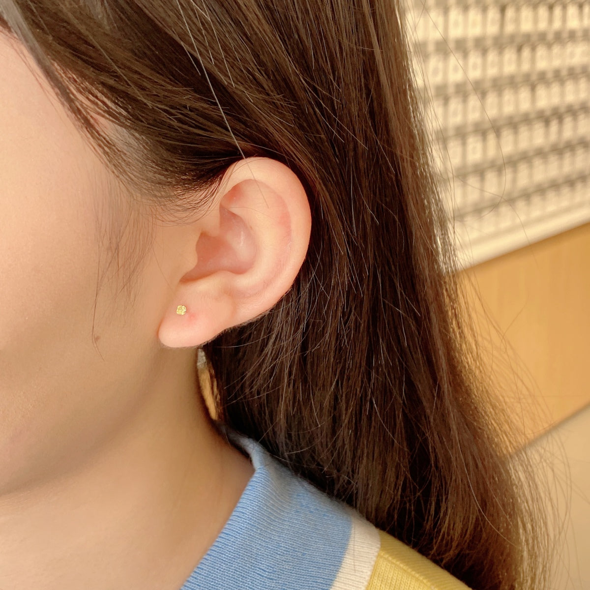 [OAK JURI]Delicate Solitaire Earrings