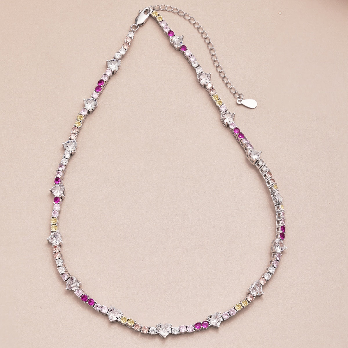 [OAK JURI]Delicate Colorful Rainbow Tennis Chain