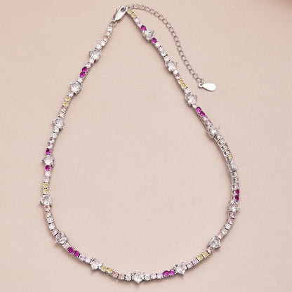 [OAK JURI]Delicate Colorful Rainbow Tennis Chain
