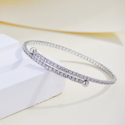 [OAK JURI]Row of Diamonds Round Fashion Bracelet