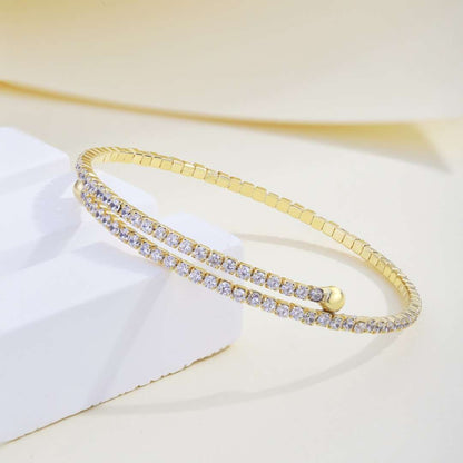 [OAK JURI]Row of Diamonds Round Fashion Bracelet