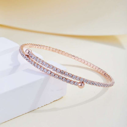 [OAK JURI]Row of Diamonds Round Fashion Bracelet