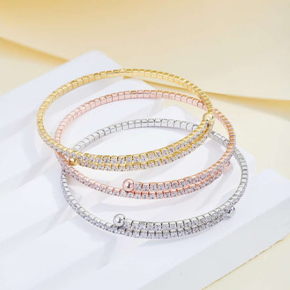 [OAK JURI]Row of Diamonds Round Fashion Bracelet