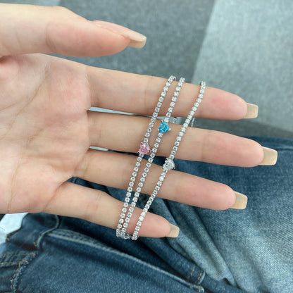 [OAK JURI]0.5 Carat Elegant Romantic Heart Shape Lover Bracelet