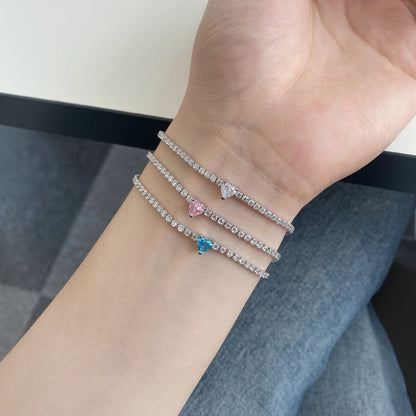 [OAK JURI]0.5 Carat Elegant Romantic Heart Shape Lover Bracelet
