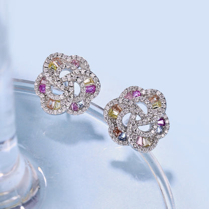 [OAK JURI]Exquisite Flower Shape Daily Earrings