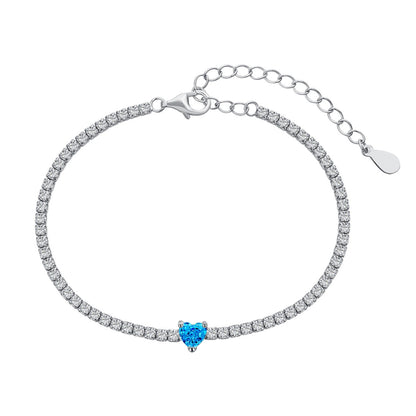 [OAK JURI]0.5 Carat Elegant Romantic Heart Shape Lover Bracelet