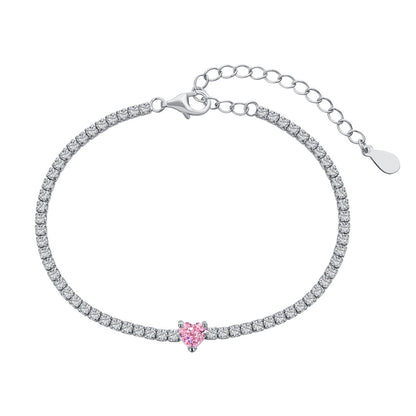 [OAK JURI]0.5 Carat Elegant Romantic Heart Shape Lover Bracelet