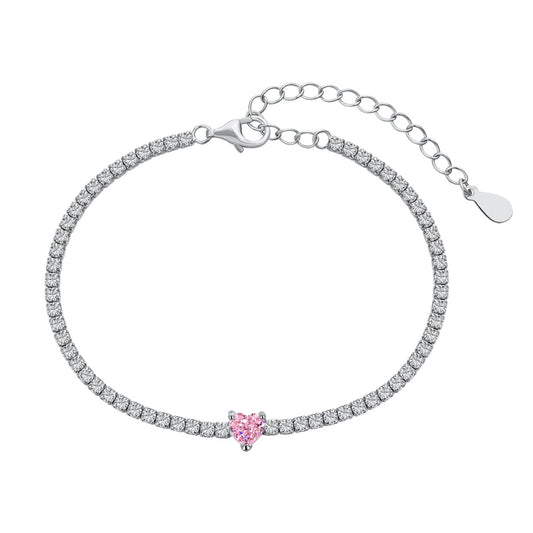 [OAK JURI]0.5 Carat Elegant Romantic Heart Shape Lover Bracelet