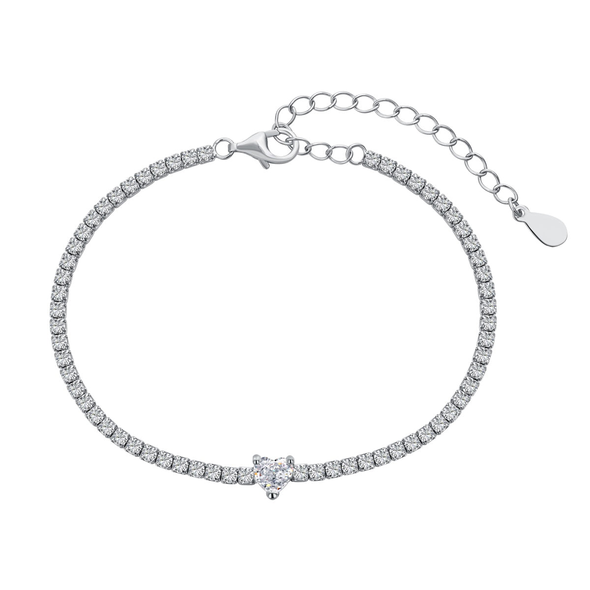 [OAK JURI]0.5 Carat Elegant Romantic Heart Shape Lover Bracelet