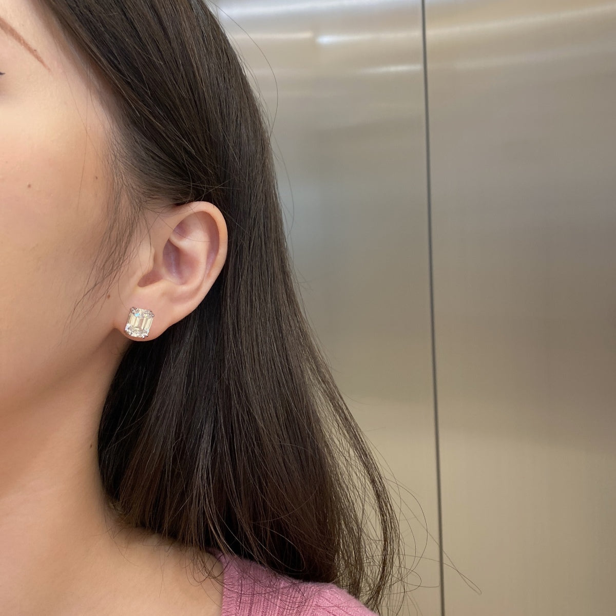 [OAK JURI]Dazzling Square Shape Earrings
