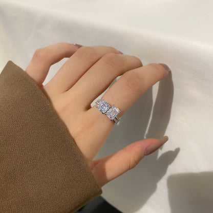 [OAK JURI]2.0 Carat Scintillating Ornate Radiant Cut Party Ring